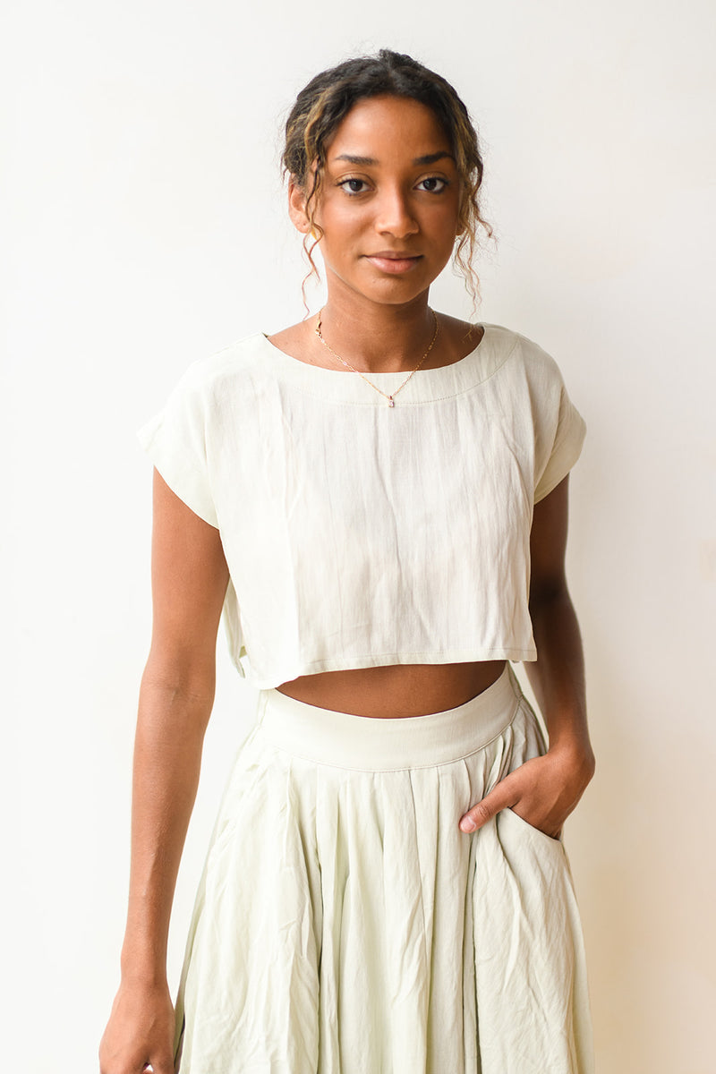 mode, sage the day skirt