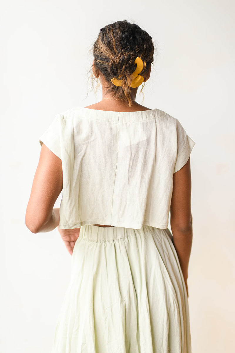 mode, sage the day crop top