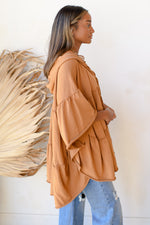 zip tiered hoodie