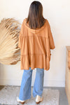 zip tiered hoodie