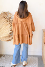 zip tiered hoodie