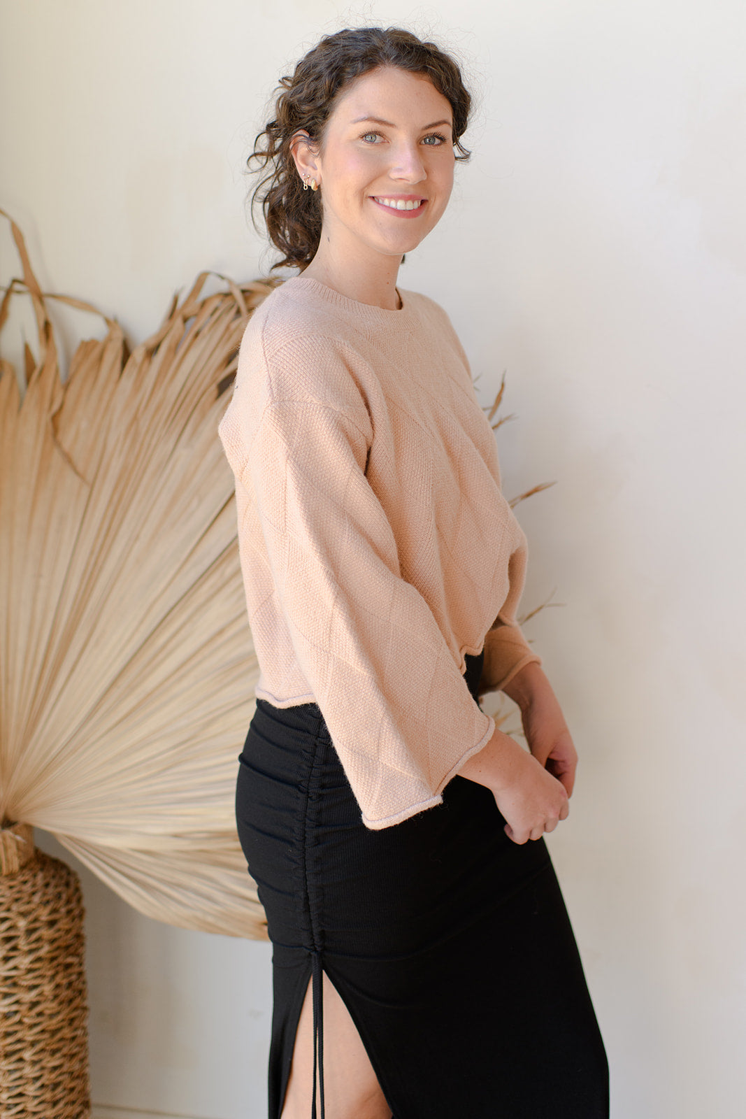 mode, bell sleeve crop sweater