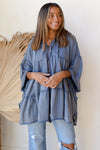 zip tiered hoodie