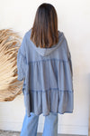 zip tiered hoodie