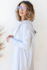 mode, longline hoodie cardigan