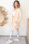 mode, longline hoodie cardigan