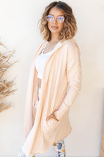 mode, longline hoodie cardigan
