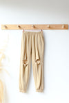 mode, gigi knee cut out joggers