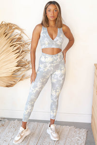 mode, tie dye crossover racerback sports bra