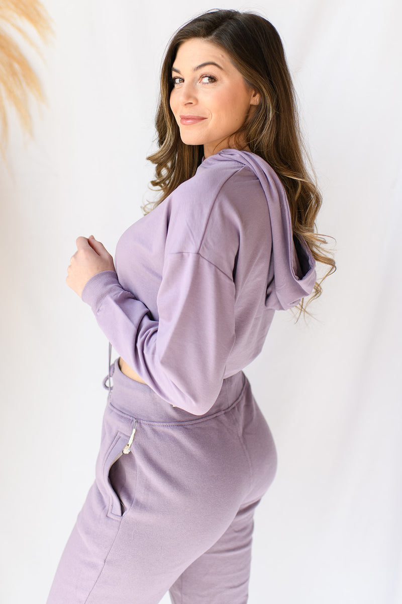 porsha drawstring waist crop hoodie