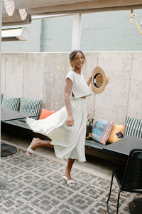 mode, sage the day skirt