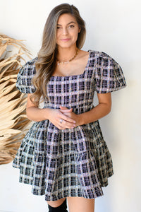 mode, tweed mini dress