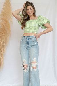 mode, picnic w me gingham top