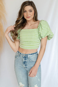 mode, picnic w me gingham top