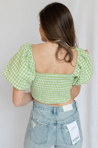 mode, picnic w me gingham top