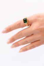 braided emerald gem ring