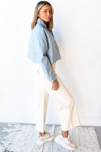 mode, cropped leather jacket