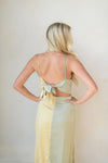 mode, satin color block midi dress