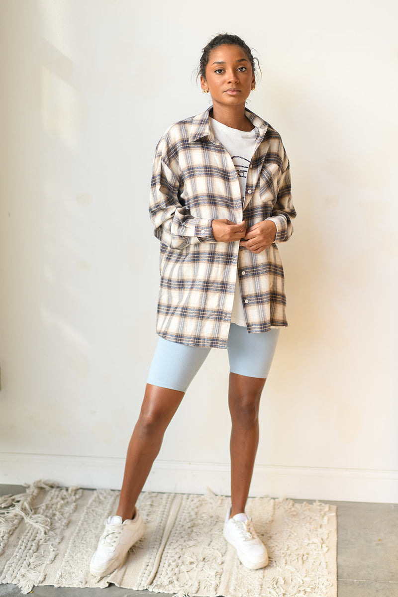 mode, lumberjane oversize button up
