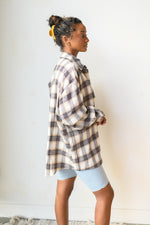 mode, lumberjane oversize button up