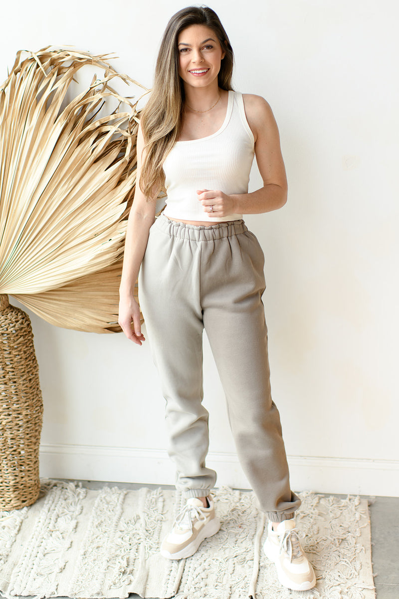 mode, plush 90's high waist joggers