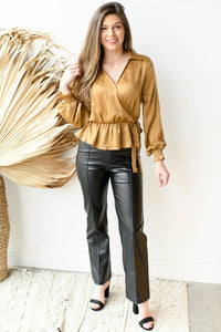 mode, leather report pants