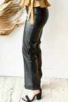 mode, leather report pants