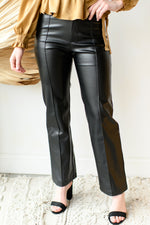 mode, leather report pants
