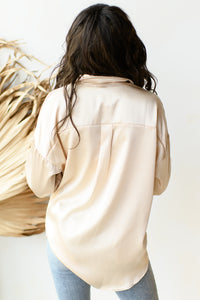 mode, eleanor satin button-up blouse