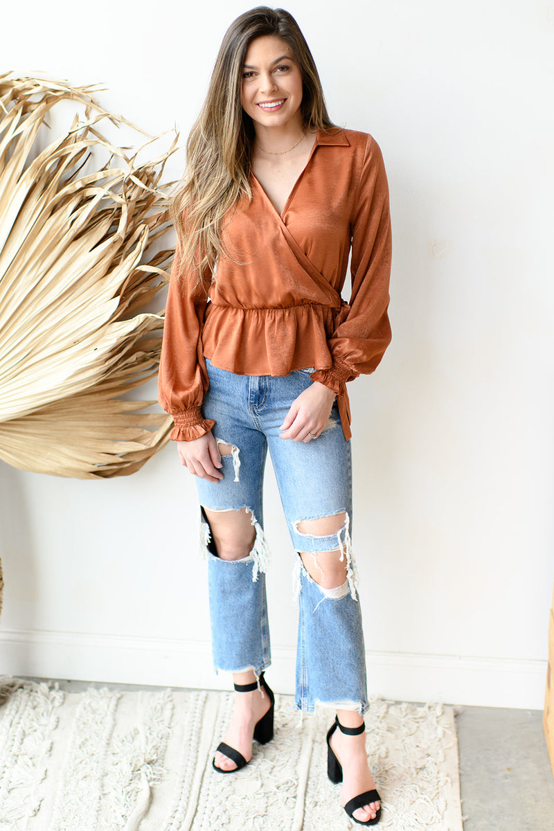 mode, the rachel satin blouse