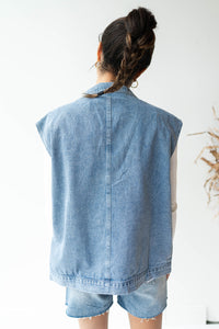 mode, denim vest