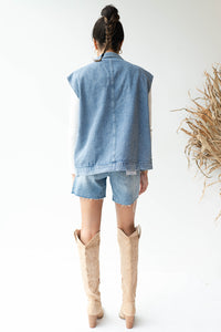 mode, denim vest