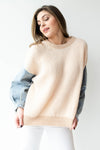 mode, denim + knit sweater