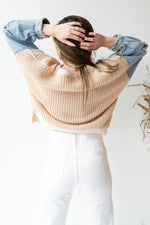 mode, denim + knit sweater