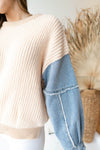mode, denim + knit sweater