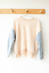 mode, denim + knit sweater
