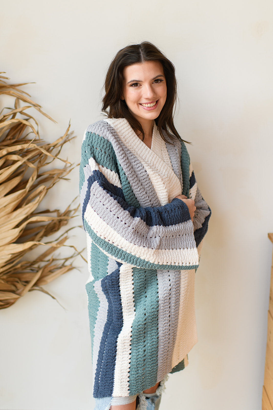 mode, love you forever open cardigan