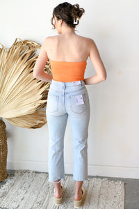 mode, seamless ruffled tube top