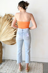 seamless ruffled tube top