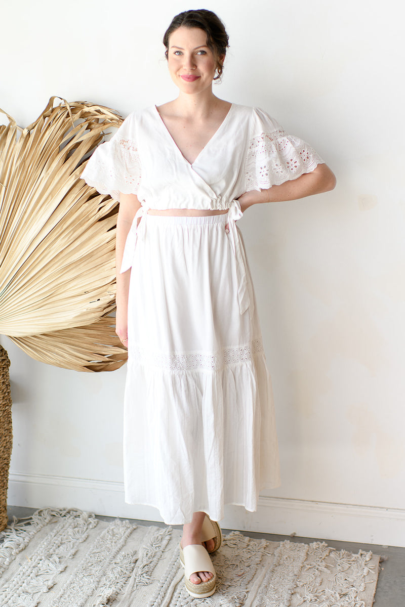 mode, fairy tale side tie blouse