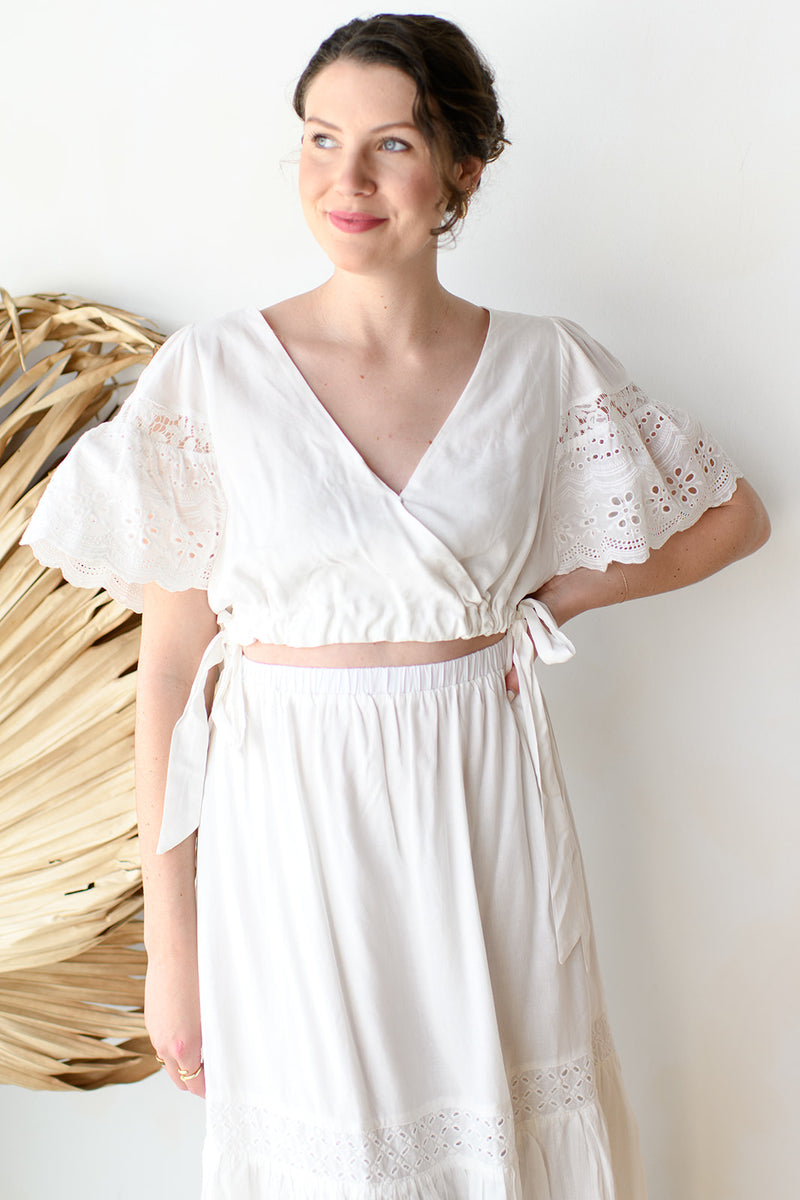 mode, fairy tale side tie blouse