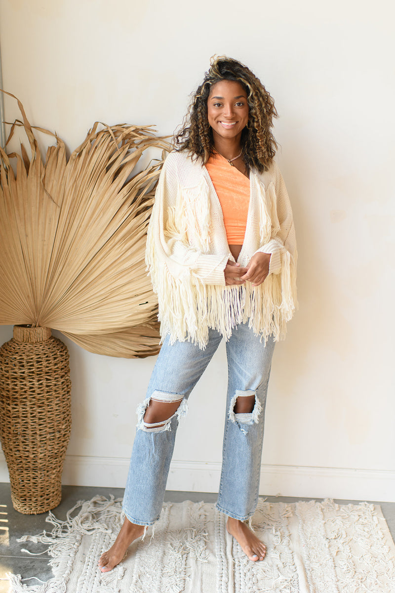 mode, for the fringe cardigan