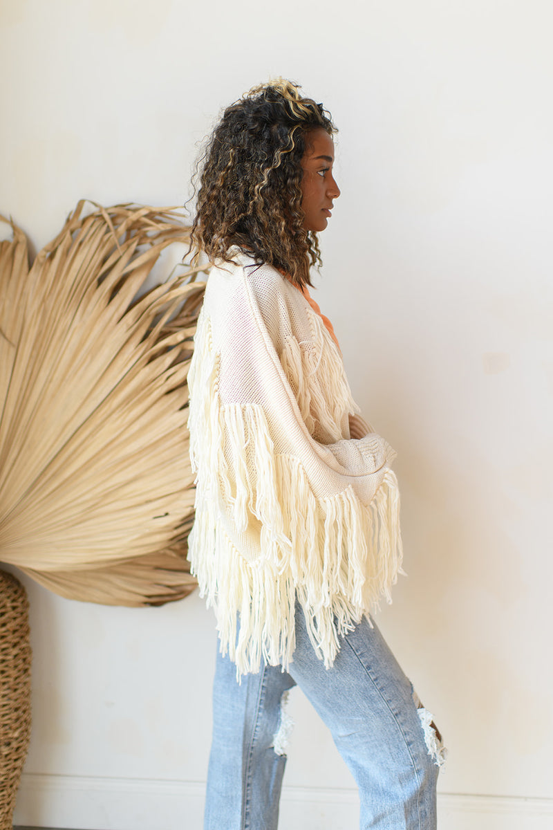 mode, for the fringe cardigan