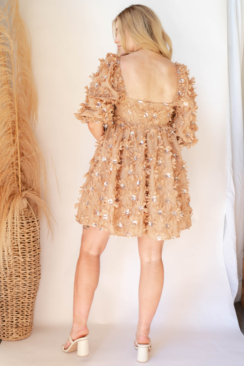 mode, field of flowers dress