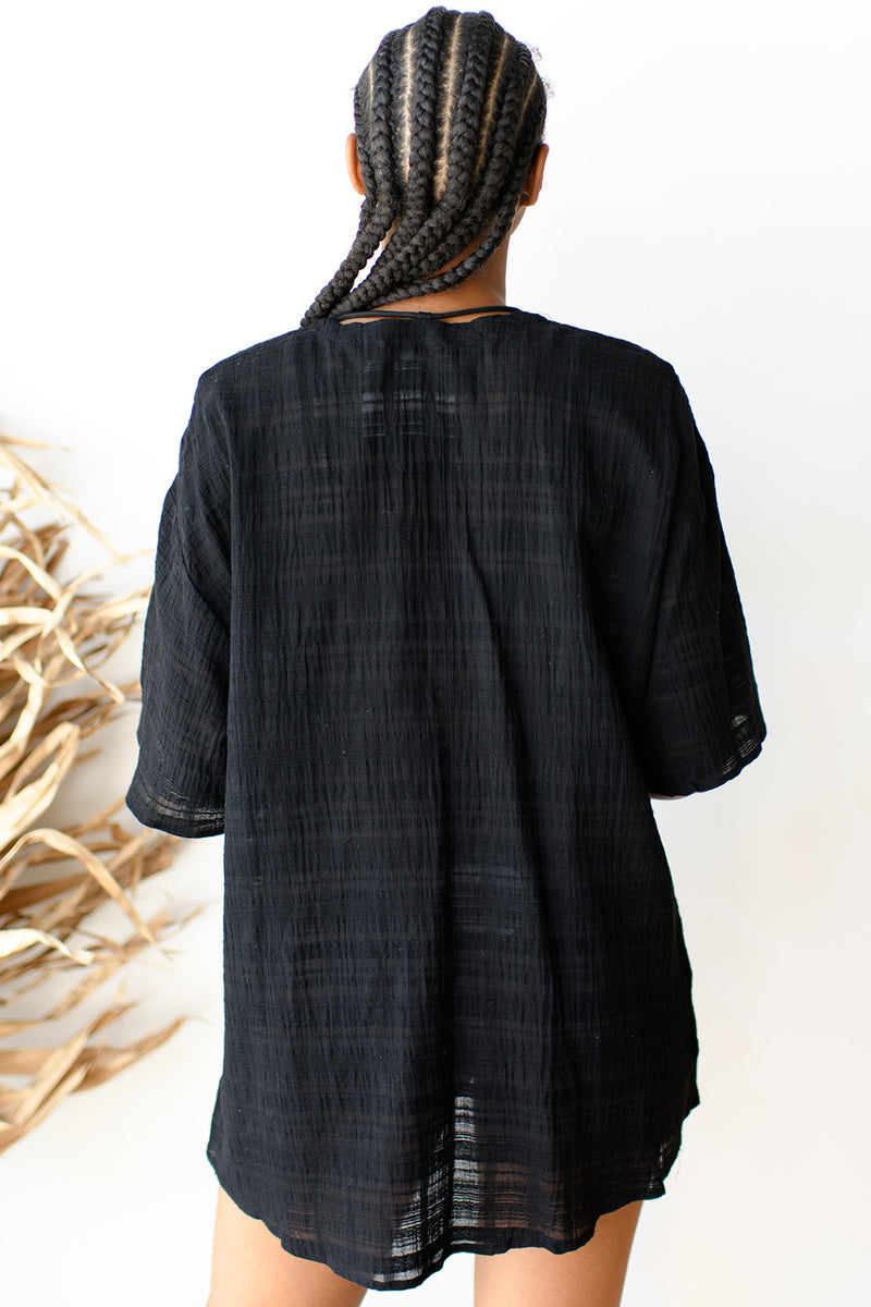 mode, oversized sheer cover up