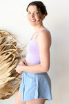 mode, flare denim shorts