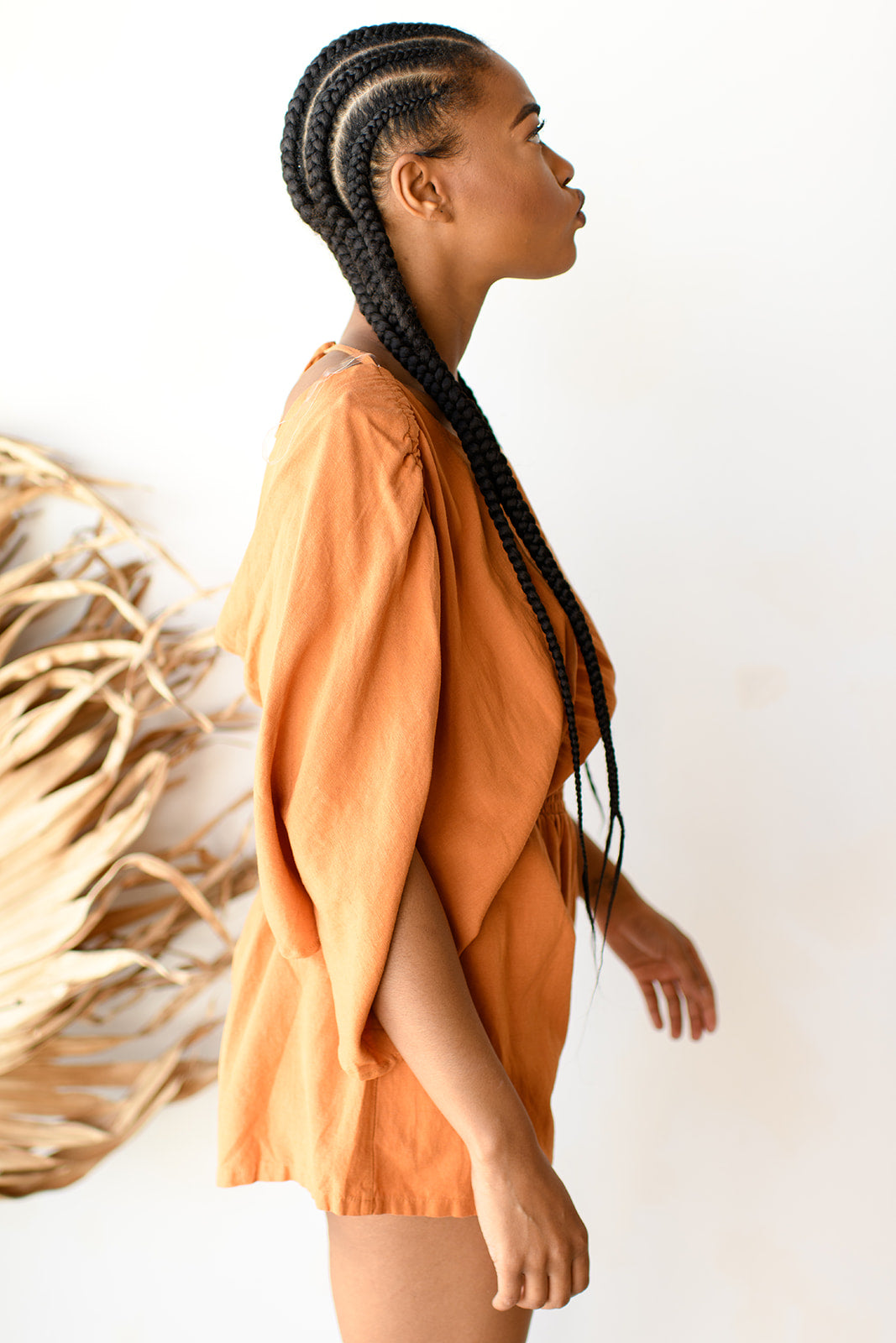 mode, flowy linen romper