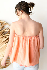 mode, ruffled tube top