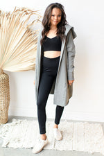 mode, longline hoodie cardigan
