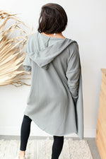 mode, longline hoodie cardigan